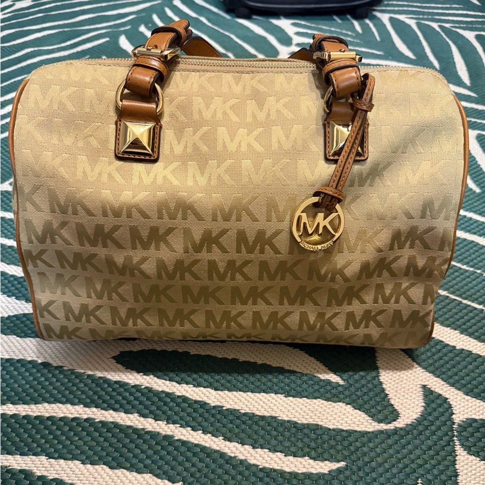 Michael Kors Beige Monogram Satchel
